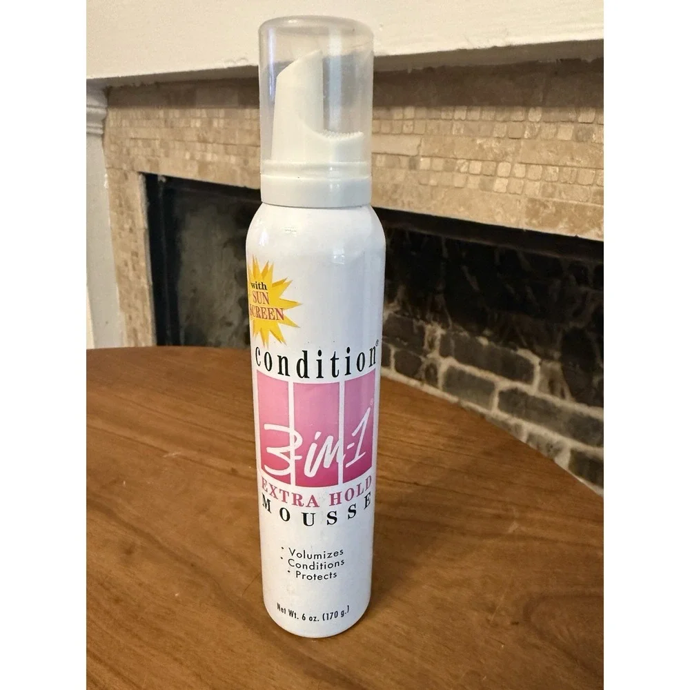 Condition 3-In-1 Extra Hold Mousse w/ Sunscreen 6 oz. NEW